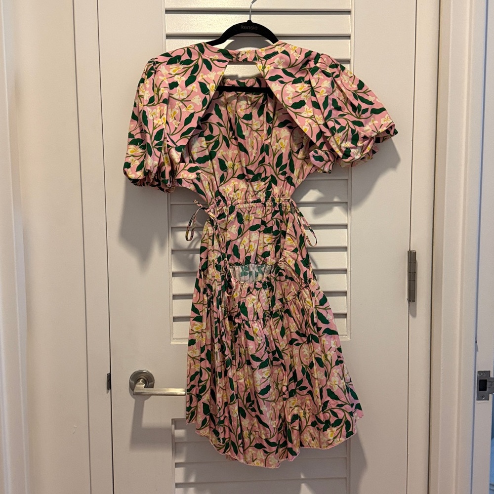 Agua Bendita Verao Samba Guaguanco Dos Gardenias Rosa Dress Pink Floral - Picture 3 of 7